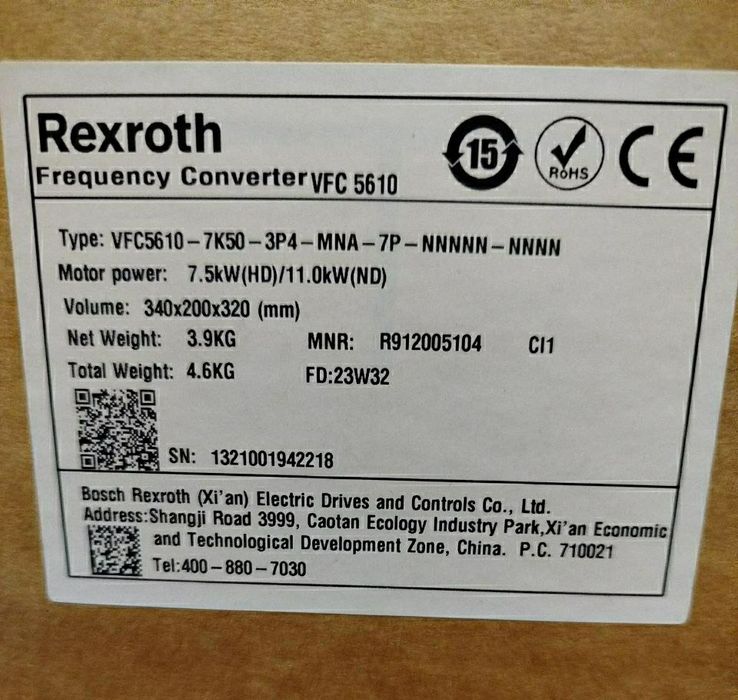 Перетворювач частоти Bosch Rexroth VFC 5610 7.5кВт 380В (R912005104)