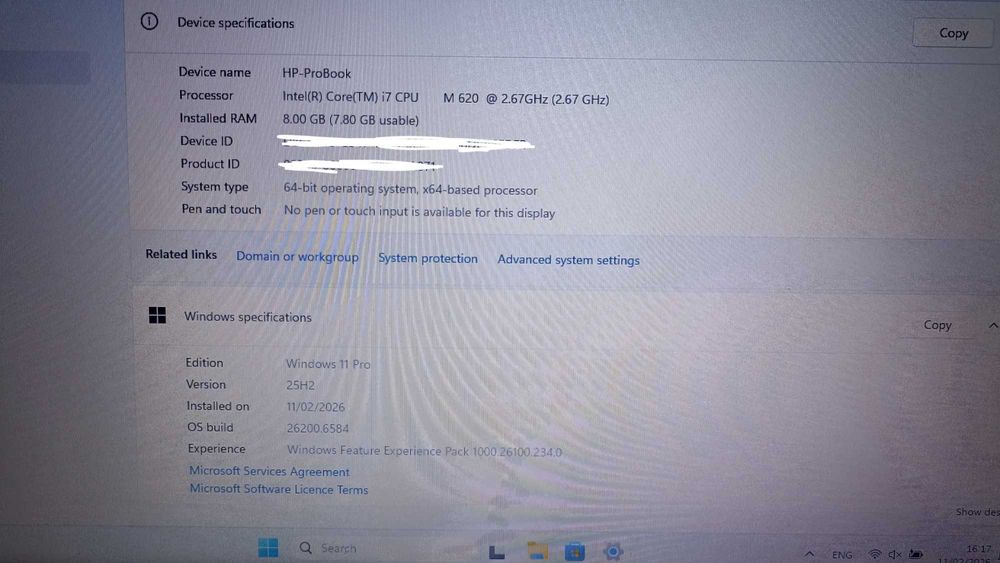 HP ProBook 4520s I7 M620 2.67Ghz 8Gb RAM 500SSD