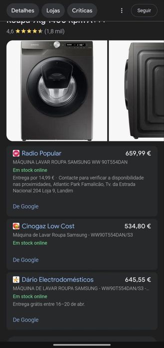 Máquina de Lavar Roupa Samsung Addwash