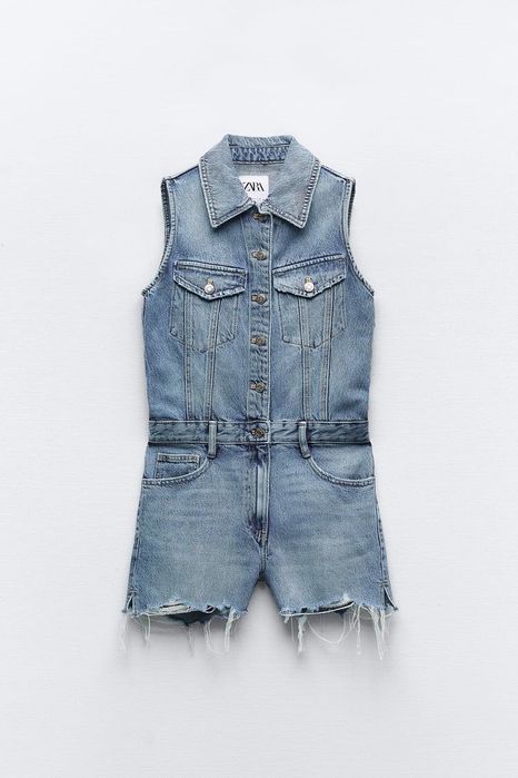 Джинсовий комбінезон Zara xs, ромпер, джинсовый комбинезон Зара