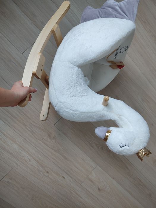 Happy Hippo – bujak dziecięcy / drewniany łabędź | plusz