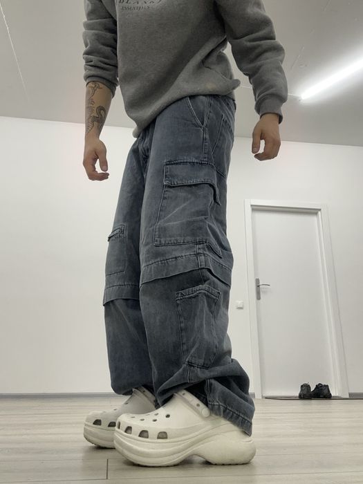 Мужские щирокие карго джинсы Wide Leg Baggy Fit