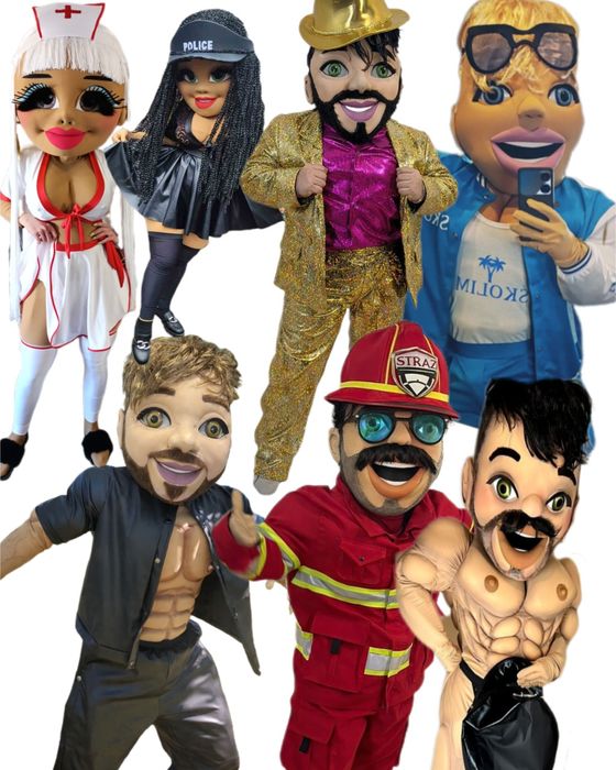 Żywa maskotka kobieta i mężczyz