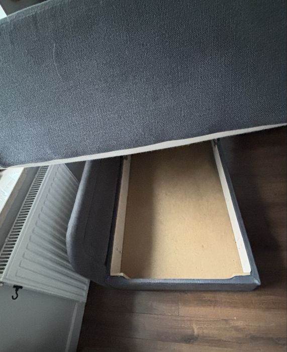 Łóżko tapicerowane 80x200_regulowany zagłówek_pojemnik na pościel