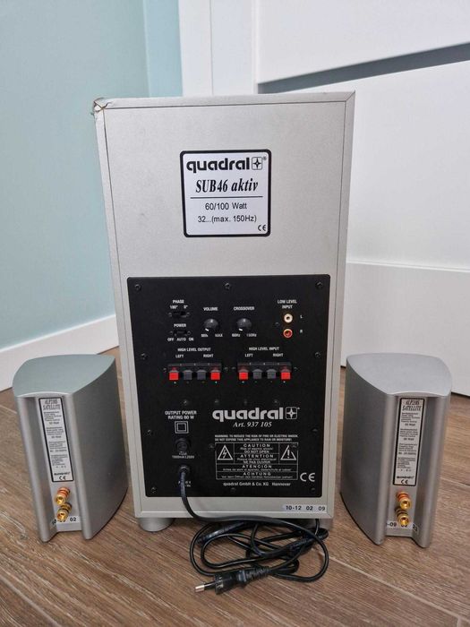 Quadral Wzmacniacz subwoofer SUB46 kolumny ALP210S bluetooth AUX