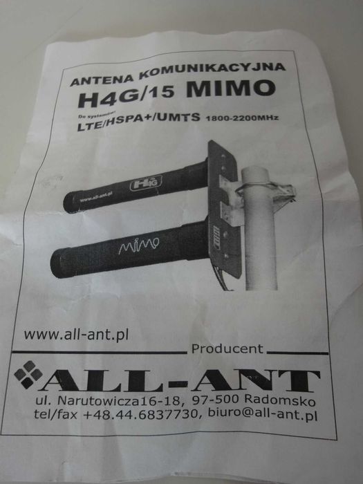 Antena komunikacyjna / internetowa H4G/15 MIMO LTE