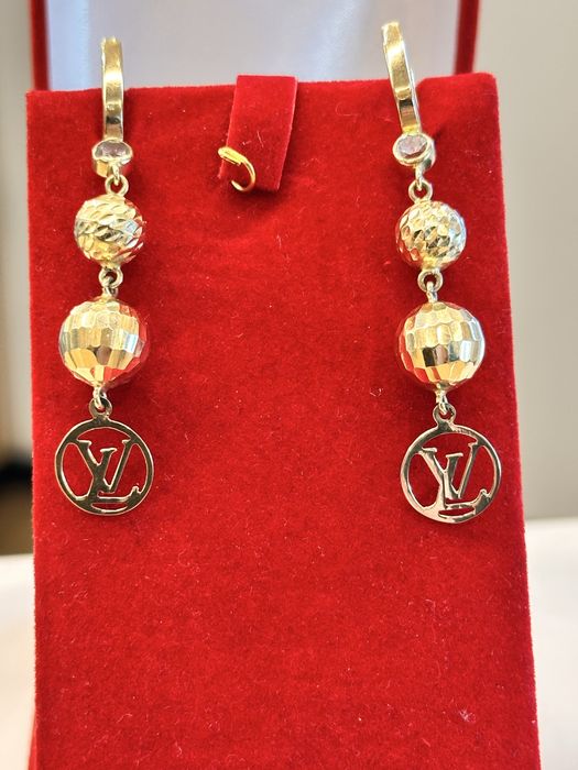 Złote długie kolczyki próba 585