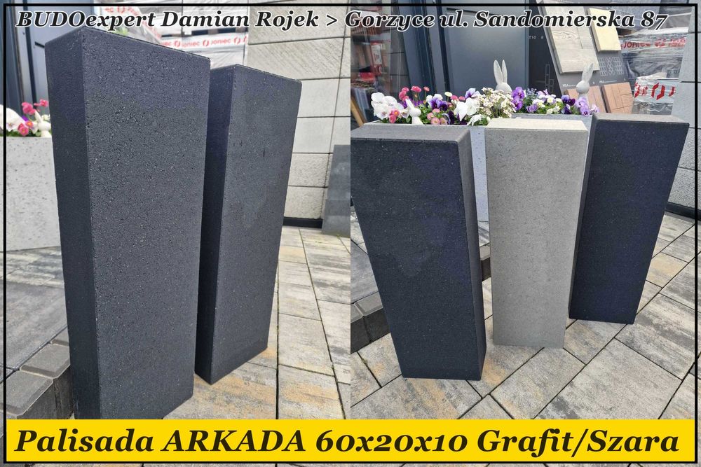 Palisada betonowa ARKADA 40/60/80 jak hestra GRAFIT SZARA Kurier HIT!
