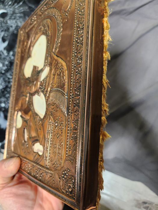 Matka Boska z dzieciatkiem miedziana ikona