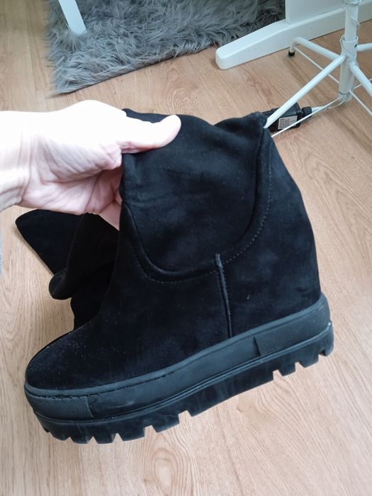 Чоботи ботфорти замшеві