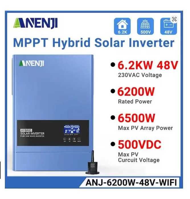 Гибридный Инвертор солнечный ANENJI 6200W 48V Powmr Anern Easun +WI-FI