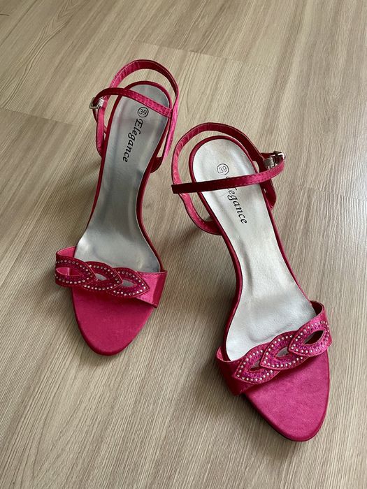 Sandałki na obcasie NOWE fuksja r. 39