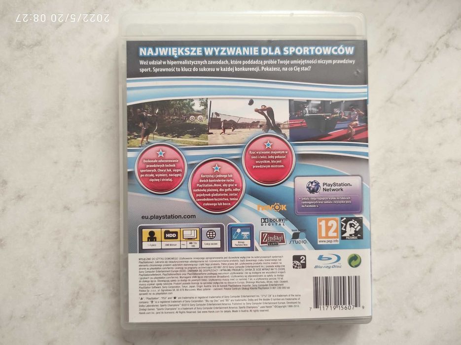Sports Champions PL - PS3 - Stan Płyty BDB