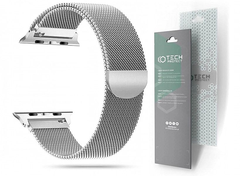 Srebrna bransoleta Tech-Protect do Apple Watch 42mm - stalowa elegancj