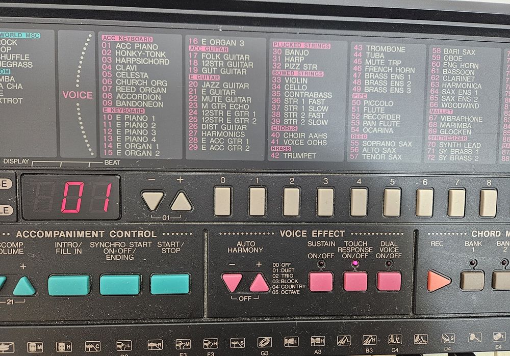 Keyboard Yamaha, Dynamiczna klawiatura, 5 oktaw