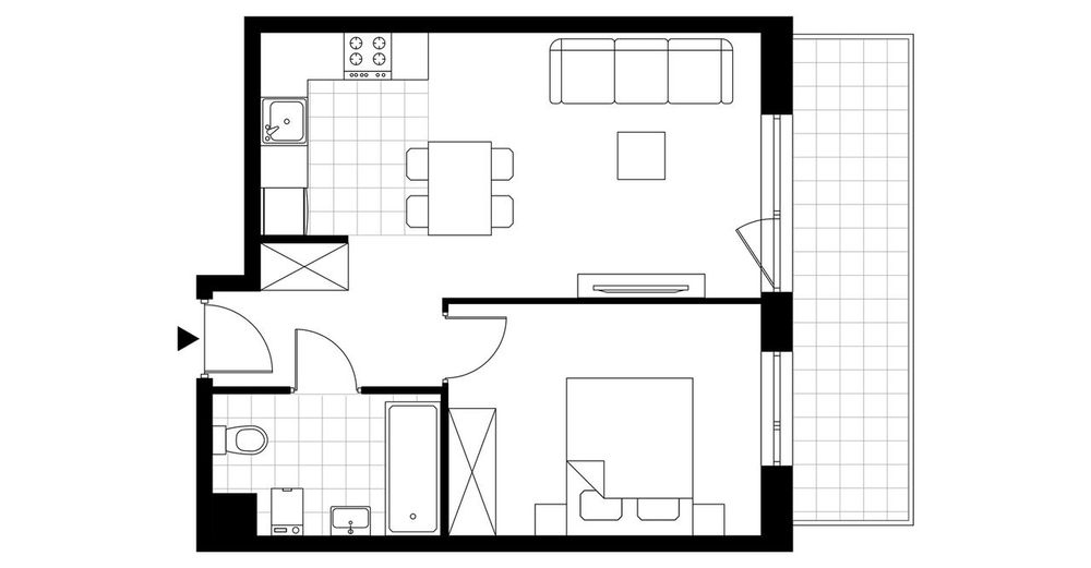 2-pokojowe mieszkanie 40m2 + balkon