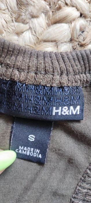 Letnia sukienka brązowa 36 S H&M asymetryczny dół ciążowa