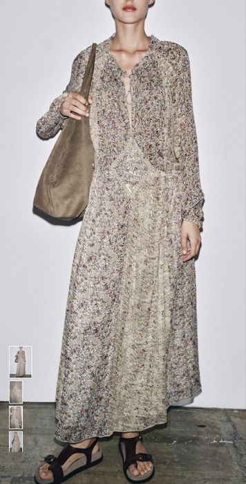 Zara Woman Premium Dress Зара Жіноча Довга Сукня Плаття Платье віскоза
