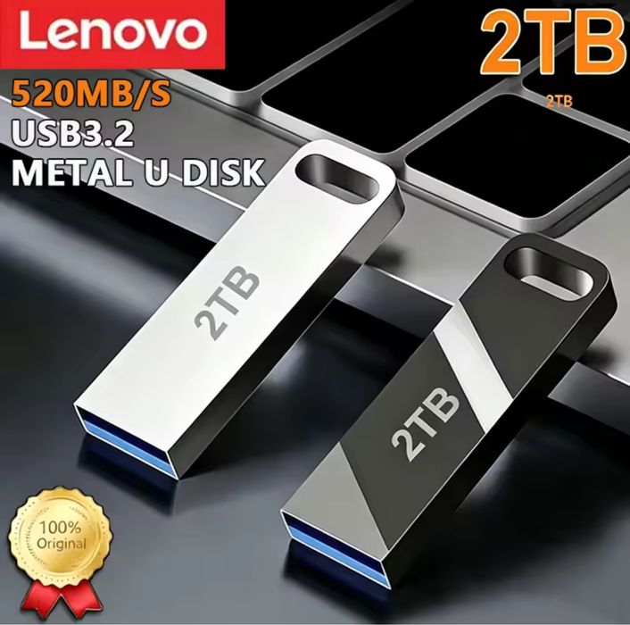 Lenovo Metalowy Pendrive USB Flash Drive Adapter USB 3.0 256GB 512GB Szybki Metalowy Mini Dysk USB 1TB 2TB