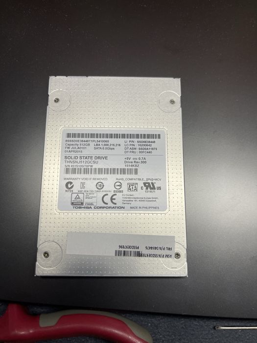 SSD накопитель Toshiba 512GB 2.5" SATA III (Отличное состояние, 98%)