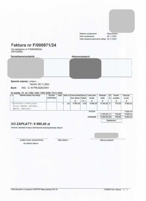 Schodołaz Wózek elektryczny Titan Person Dragon Jak Nowy Rok Gwarancji