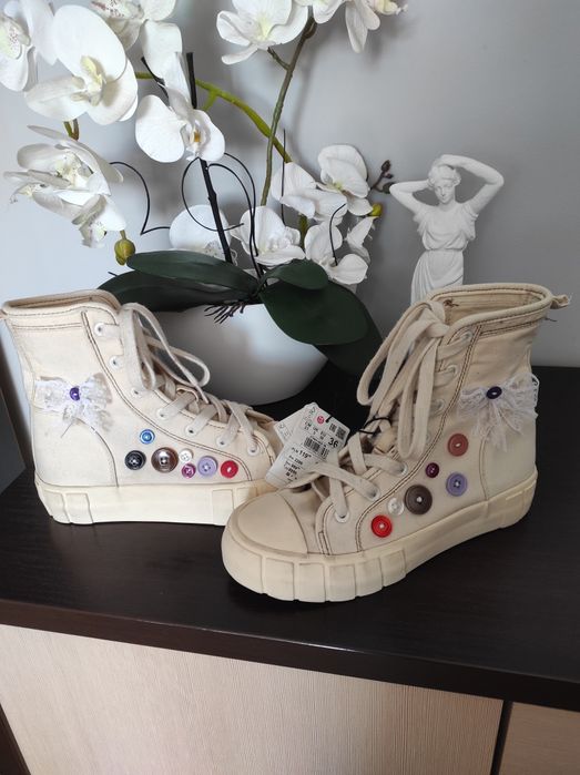 Trampki dziewczęce Eco aware ozdobione handmade 36