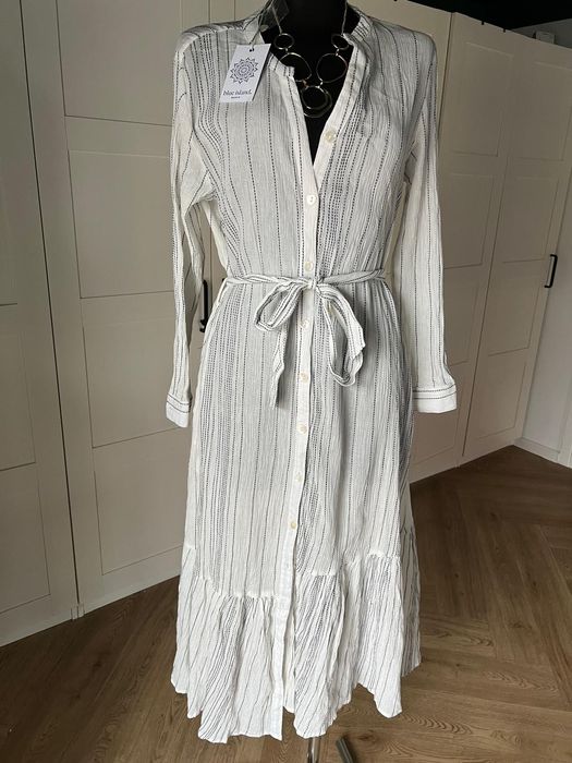 Nowa z metkami biała narzutka na strój kąpielowy z bawełny Blue Island