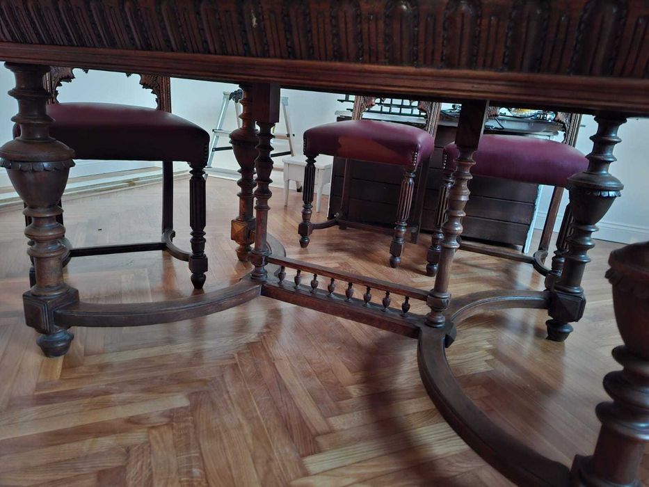 Stol Antyczny + 6 krzesel