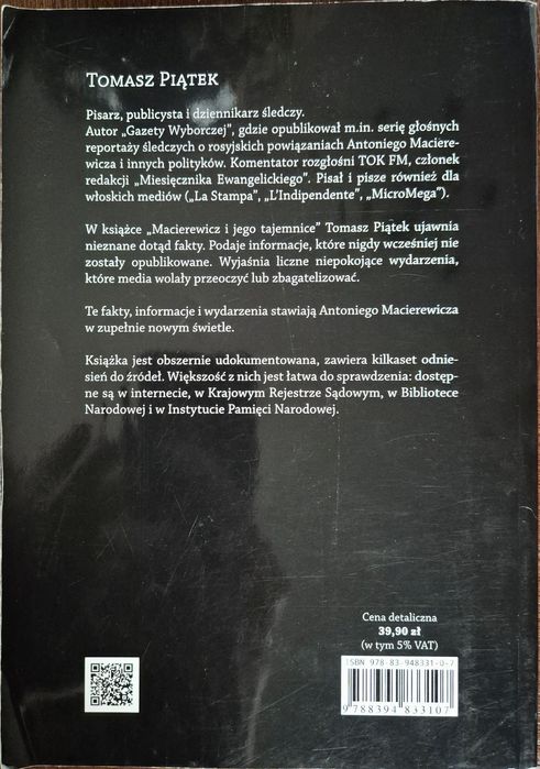 "Macierewicz i jego tajemnice" Tomasz Piątek