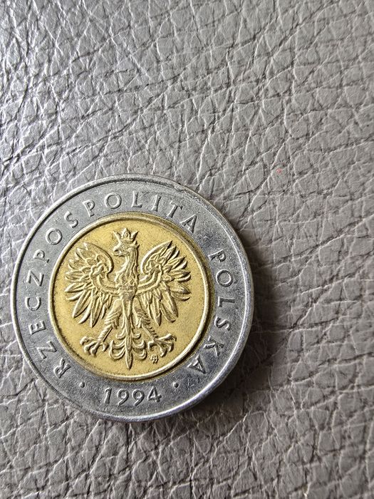 Destrukt moneta 5 złotych 1994