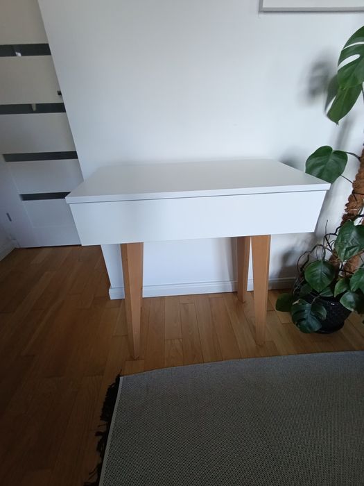 Toaletka/konsola scandi Boho biała drewno