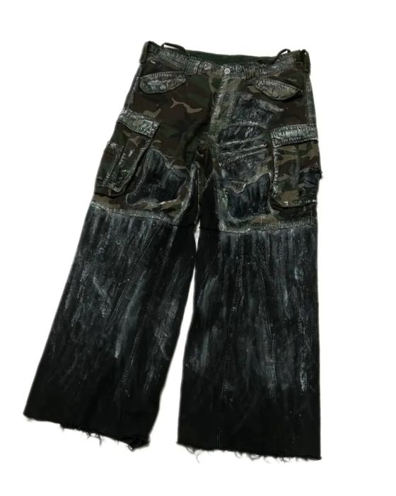 custom baggy painted camo opium archive pants