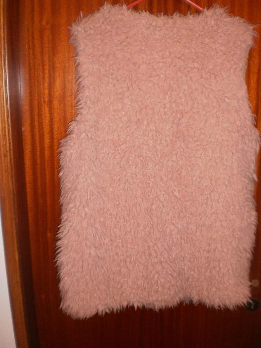 Colete Peludo muito giro Rosa Velho - Tamanho M Portes incluídos