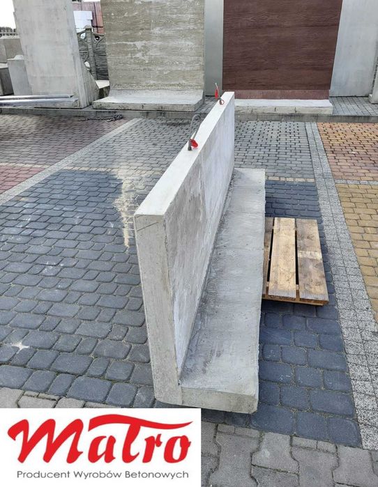 Mur oporowy typu L, mury oporowe elki 100x250 prefabrykat muru