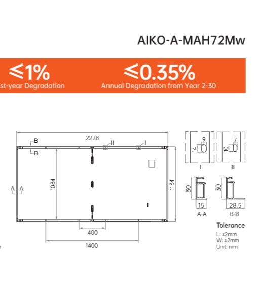 AIKO Ntype 605W painel fotovoltaico monocristalino pv 600W 610W
