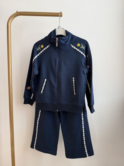 Komplet dresowy dziewczęcy bluza spodnie 128