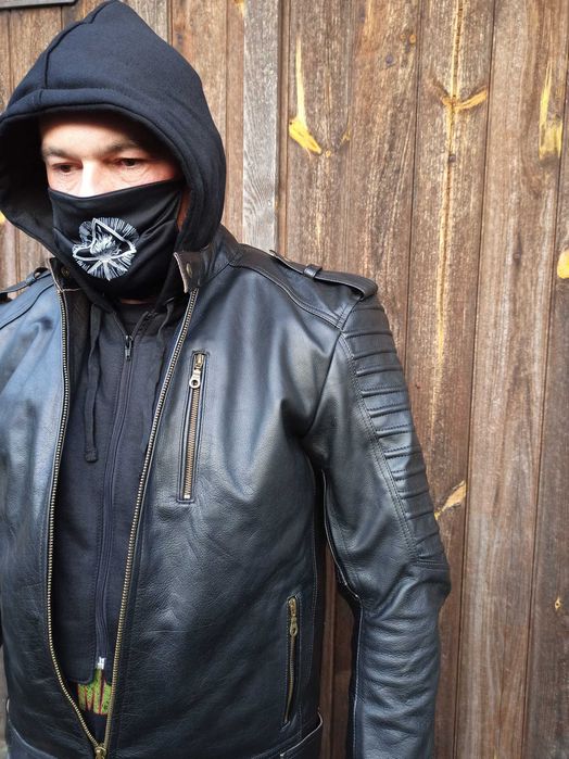 Kurtka Męska motocyklowa Klasyczna Ciepła Uniwersalna Nowość Kaptur