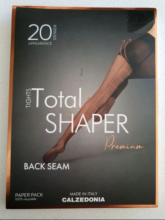 Rajstopy Calzedonia L Total shaper Premium 20 den back seam czarne