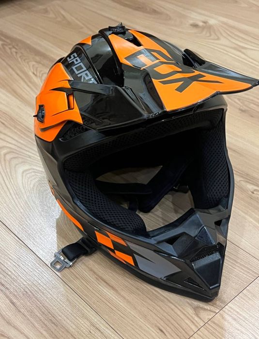 Мото шолом EDX чорно-помаранчевий у ідеальному стані!