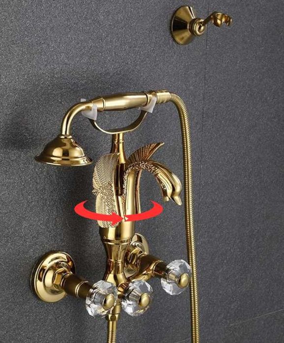 Bateria Wannowo-prysznicowa Prysznicem z PERLATOREM - ZŁOTA