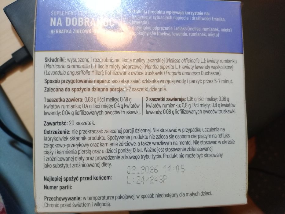 Herbatka ziołowa Na Dobranoc