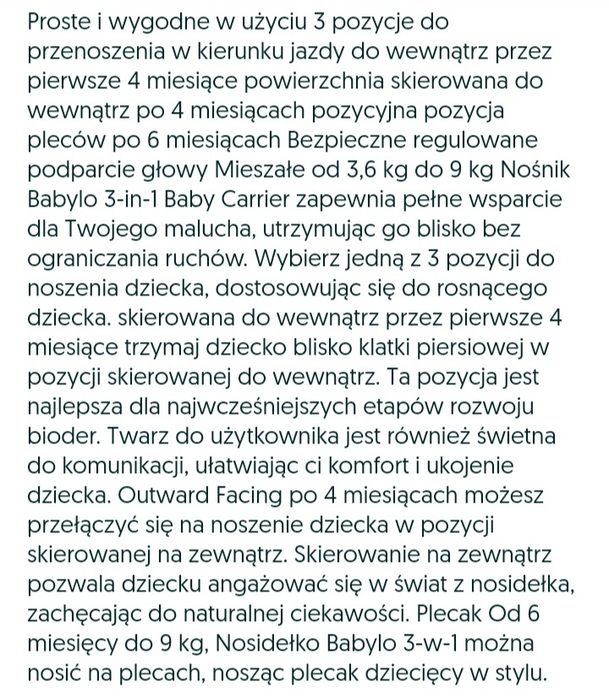 Nosidełko Babalo