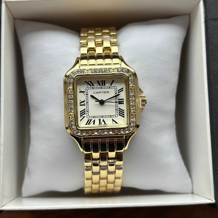 Жіночий годинник Cartier на браслеті золотого кольору  | Женские часы Cartier на браслете золотого цвета