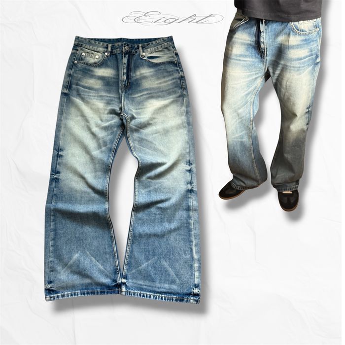Flared Blue Bootcut Jeans Джинси Фларед Кльош Клеш Сині Широкі Baggy Y2k Sk8 Archive Opium Racer Jaded London Balenci Джинсы Буткат Опиум Архив Grunge