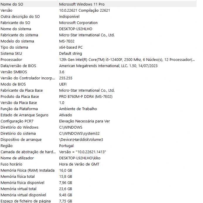 Computador Gaming I5 + RX 6600 + 16GB ram + 250GB SSD + 1TB HDD