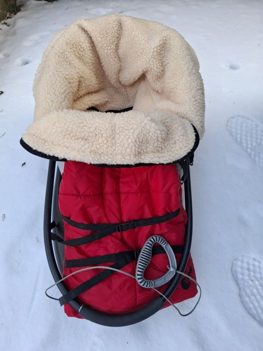 Sanki KHW z oparciem, rączką I śpiworkiem