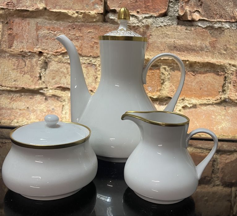 Stara porcelana WEIMER serwis kawowy dzbanek mlecznik cukiernica