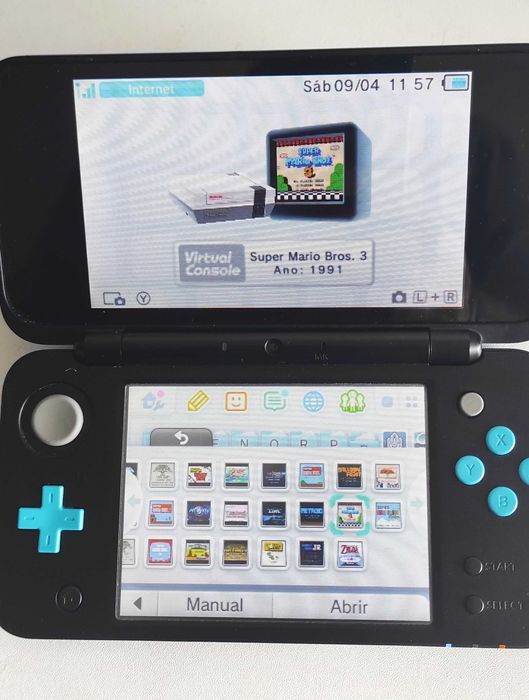 New Nintendo 2DS XL Desbloqueada - Cartão 128 GB -