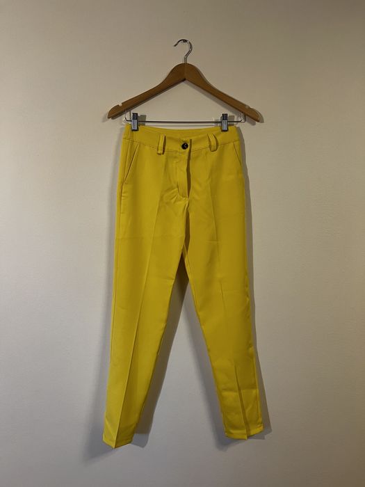 Nowy włoski garnitur damski – modny cytrynowy kolor