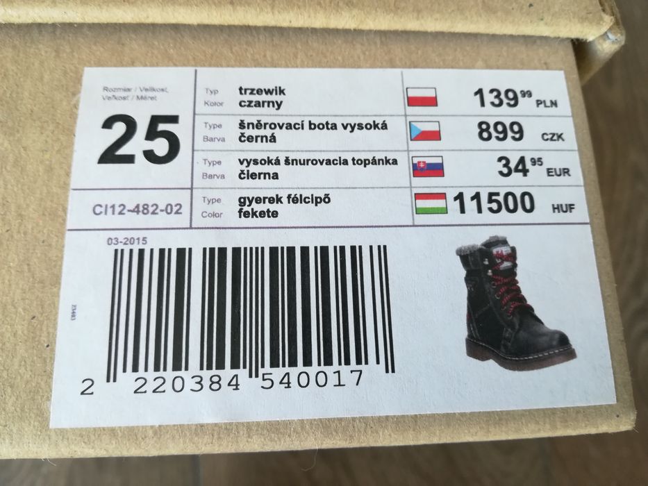Ciepłe sznurowane trzewiki Lasocki rozmiar 25
